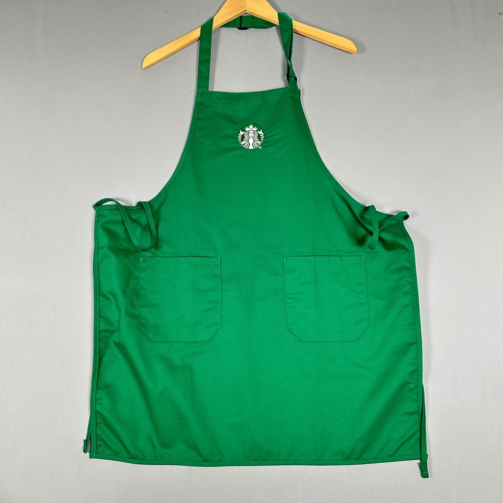Starbucks Barista Apron Green Employee Uniform 2 Pocket Siren Logo Embroidered